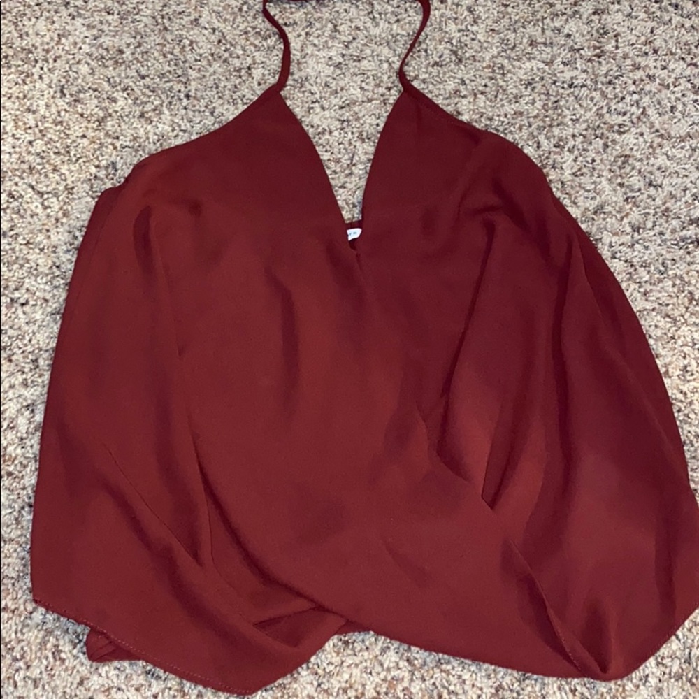 Maroon Flowy Top